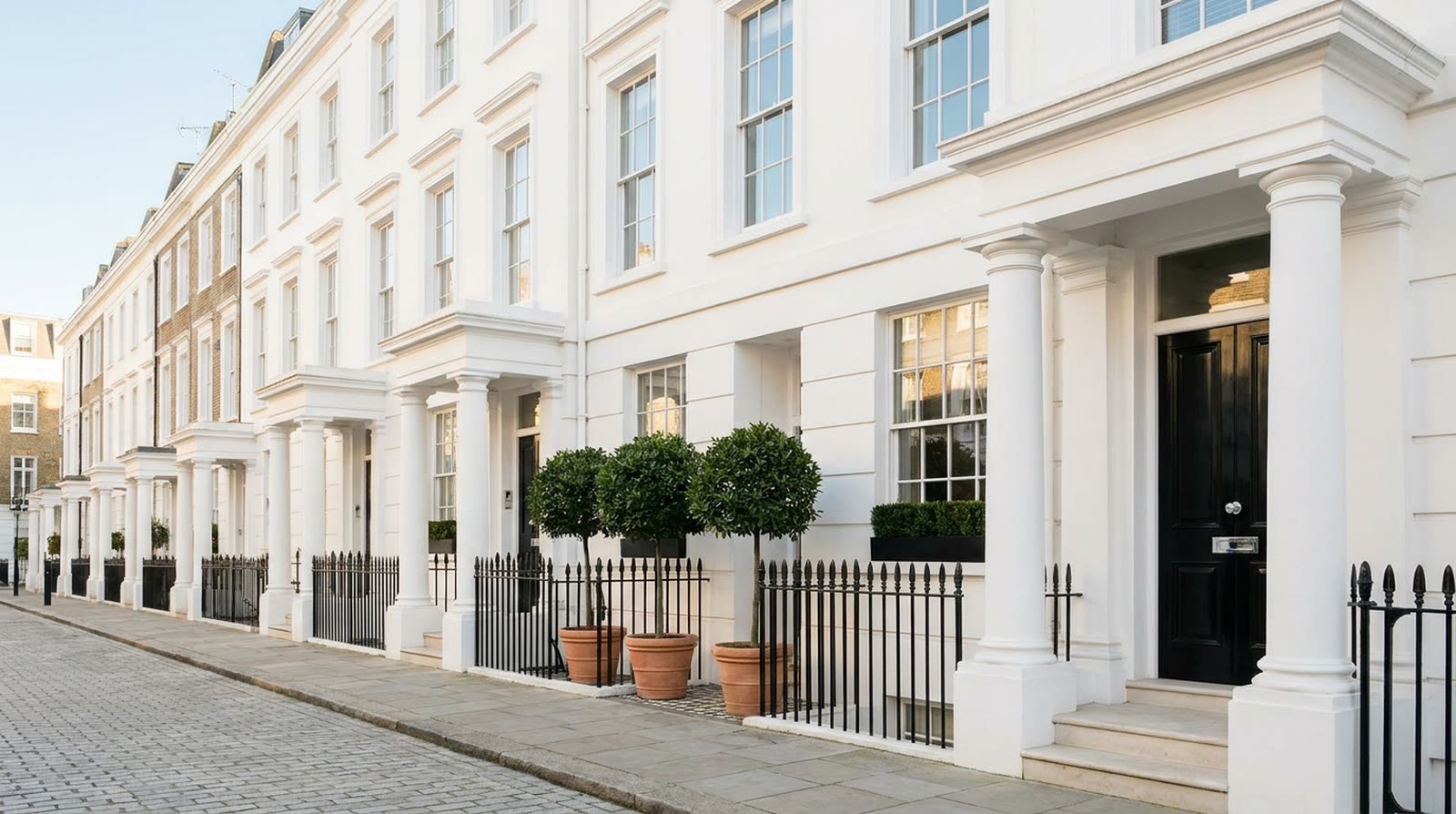 London terraced street — typical residential housing for architectural drawings in Southwark