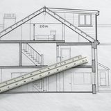Section drawing through a London house with a scale ruler