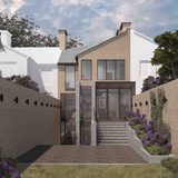 Visualisation of a new rear elevation with a glazed extension on a London house