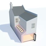 3D model of a permitted development side extension on a London terrace
